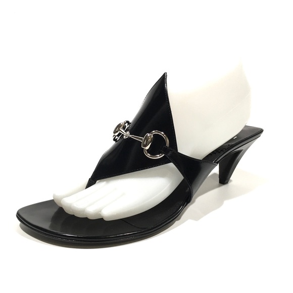 GUCCI HORSEBIT THONG LEATHER MULES -BLACK -WOMEN’S US 8 -NEW - Picture 1 of 10